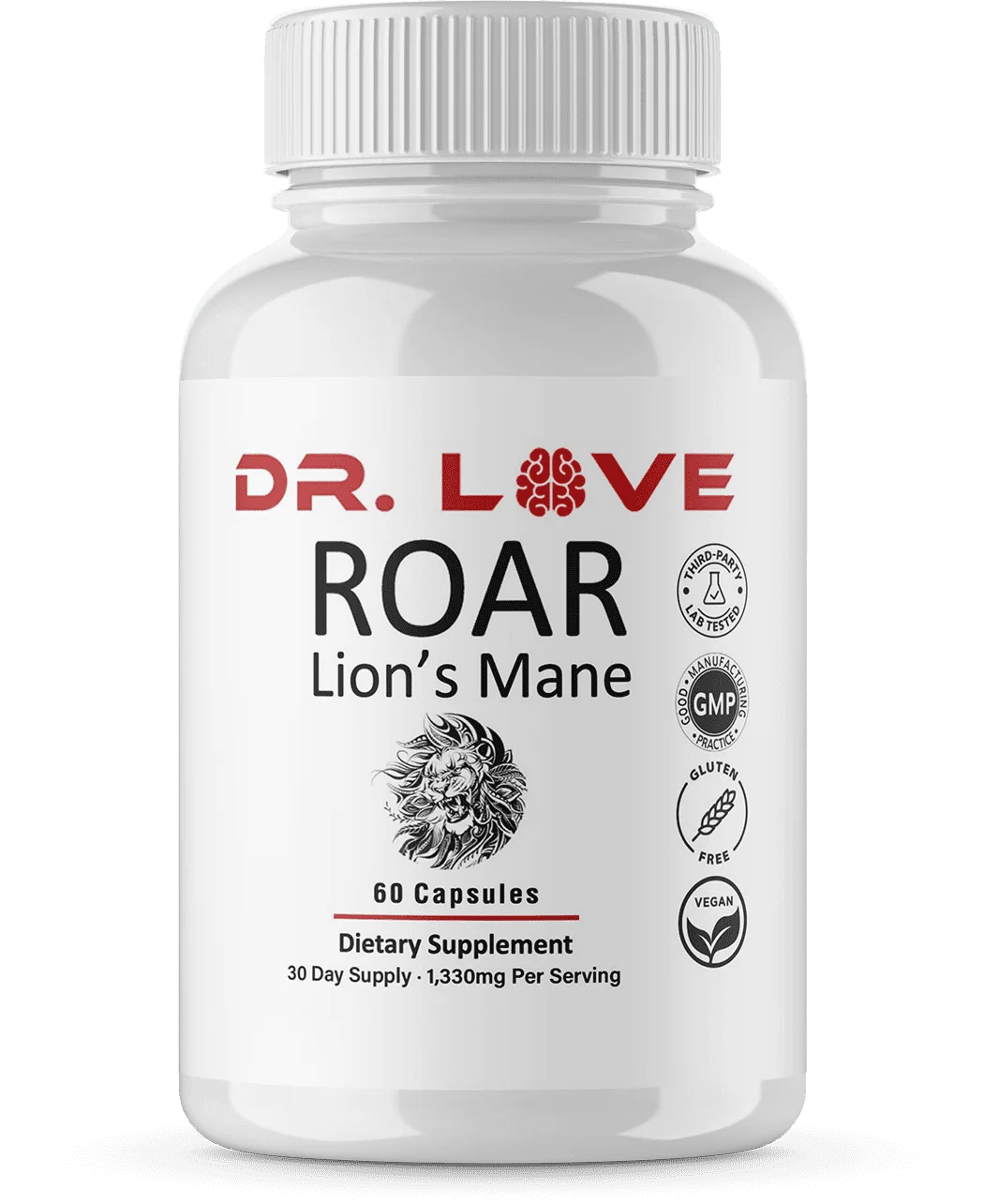 Roar Lion's Mane capsule bottle, a non-stimulant daytime nootropic habit